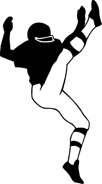 The black and white silhouette of a person playing baseball with bat raised over head.