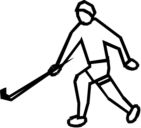 The black and white silhouette of a person walking with crutches on their left side against an indistinct background.