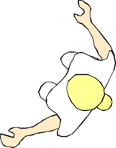 The image shows a cartoon of an egg falling from high above with its shell cracked open to reveal it's inside is yellow.