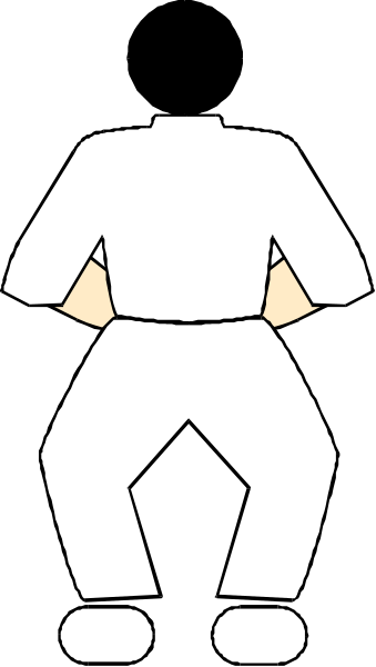 The image shows a black and white cartoon of an animated character dressed as a boxer standing on his toes with arms outstretched in front of him against a dark background.