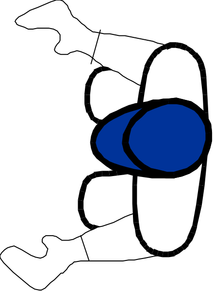 The image shows a black silhouette of an astronaut inside what appears to be a spacecraft with blue highlights on its helmet against a dark background.