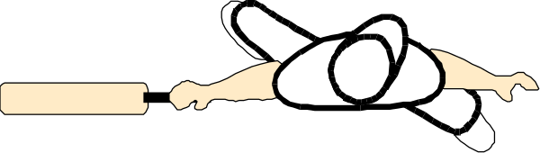 The image shows a person lying on their back with arms outstretched against an indistinct background that appears to be dark gray in color.