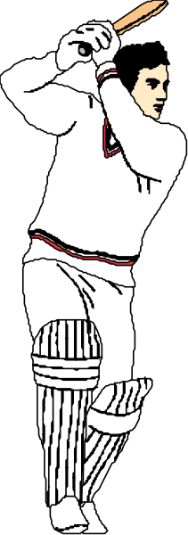 The image shows a black and white illustration of an ice hockey player holding a stick on what appears to be a rink with lines for face-offs; there is no text present in this small clip-art image, which focuses solely on depicting the sport without any additional context or elements.
