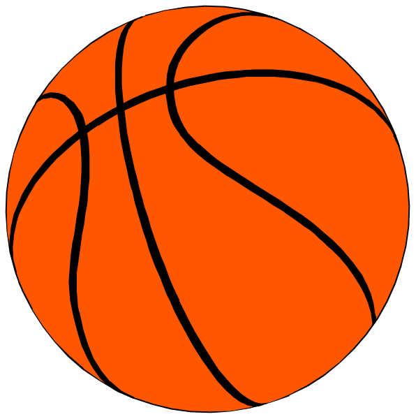 The images show two different representations of a basketball: on top left it's an orange circle with white lines representing stylized 3D form; bottom right is similar but in black & white without color information provided, and both have a simple design that does not include any additional elements or background. There are no texts present within the images to provide context for their use beyond being clip-art representations of basketballs. The style appears minimalistic with solid colors used instead of shading or texture details typically found in more realistic artwork styles.
