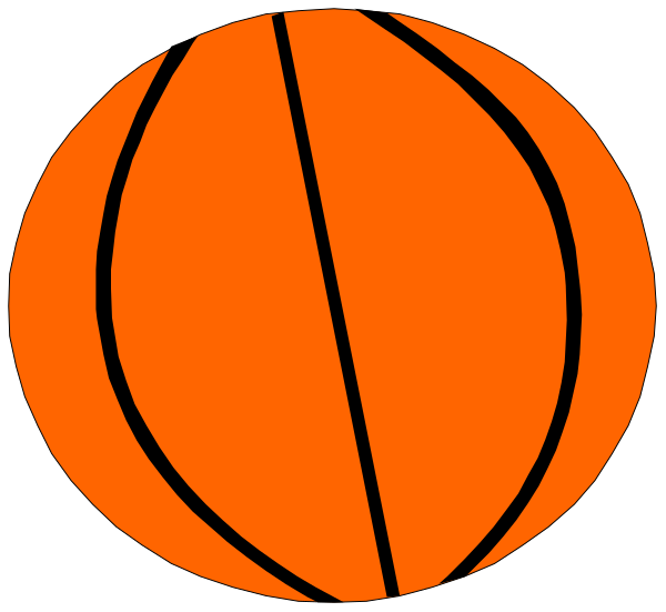 The image shows two basketballs: a full orange ball on top of another half circle with an open side facing upwards in black-and-white.
