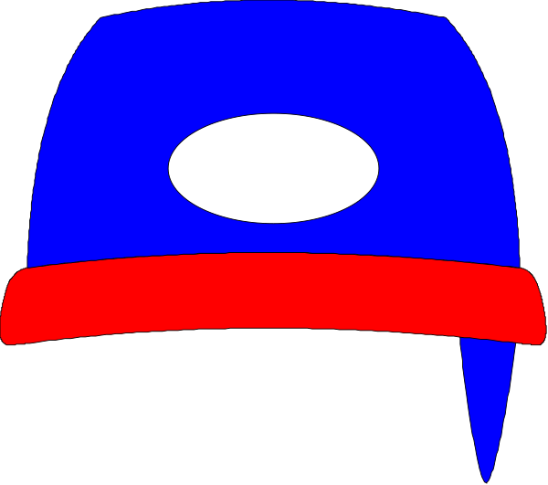 The image shows a cartoon of two baseball caps with faces drawn on them; each cap has an eye patch over its left side, suggesting that one is wearing glasses while looking at something in front of it.