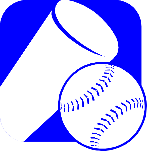 The image shows a collection of baseball equipment: two sports balls (one white with red stitching), three bats in various positions, one trophy-like object that could be an award for winning games, and another item resembling a cupcake or container on top left corner.