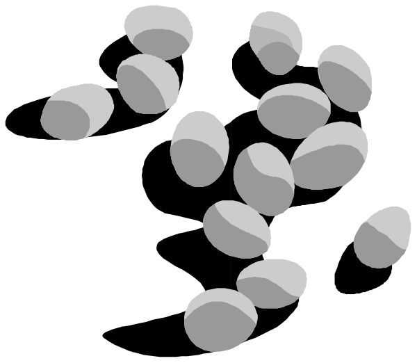 The image shows a collection of pills on a dark background with no other discernible elements present.