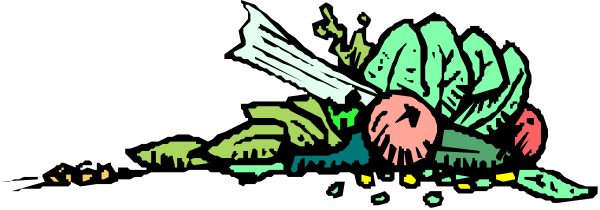 The image shows a cartoon of various tropical plants with colorful flowers against an aqua background; there is no text present in this clip-art illustration.