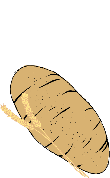 The image shows a loaf of bread with seeds on top against a dark background.