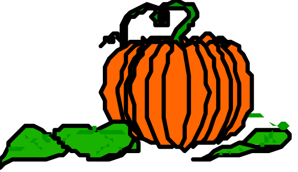 The image shows a cartoon pumpkin with carved features sitting on top of what appears to be leaves at nighttime during Halloween season.