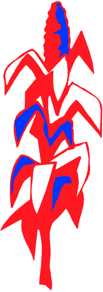 The image shows a red figure with blue accents standing on top of another smaller red figure against a gray background.