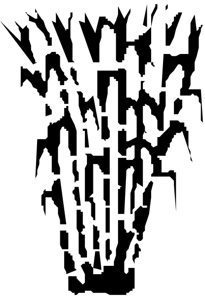 The image shows a black and white striped pattern with no discernible content within it.