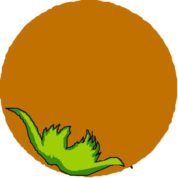 The image shows a cartoon of two planets with an orange planet on top and another greenish blue below it; between them is a small dinosaur-like creature in flight.