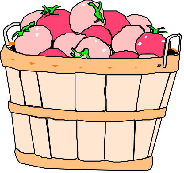 The image shows a cartoon of two baskets filled with strawberries placed side by side against different backgrounds: on top is an empty basket in front of black space; below it is another basket containing red and pink fruits, possibly berries like raspberries or cherries, set within the same style but now depicted over white.