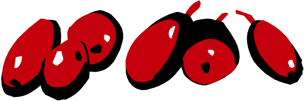 The image shows a red pattern that resembles an abstract representation of eyes with black pupils on what appears to be a dark background.
