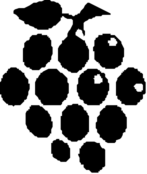 The image shows a black background with white dots arranged to resemble stars against it; there is no other discernible content in this small clip-art representation of space.