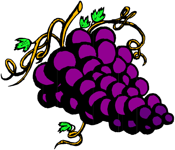 The image shows a bunch of purple grapes with green leaves on them against a black background.