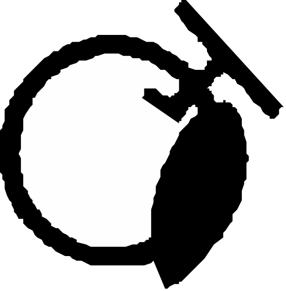 The image shows a black silhouette of an ice cream cone on top left corner against white background with another smaller picture in bottom right showing a similar icon but this time it is colored grayish-blue.