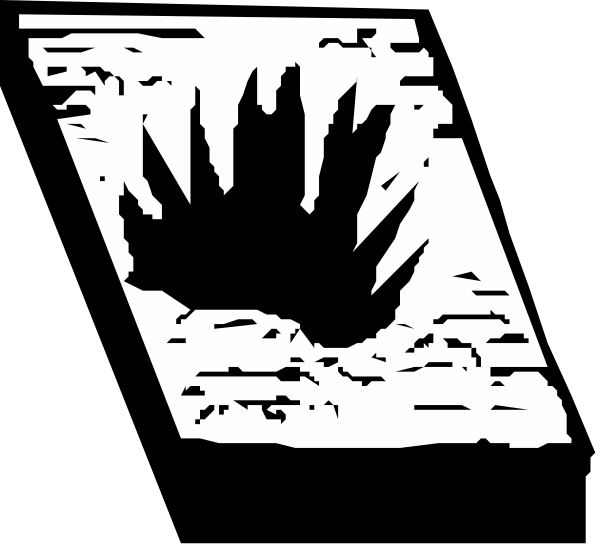 The image shows a black and white graphic with an abstract design that resembles a stylized map of North America on top of what appears to be water waves at sea level.