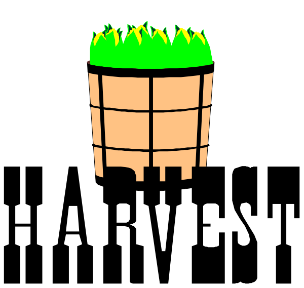 The image shows a cartoon depiction of an outdoor scene with two large green plants growing from either side of what appears to be a black pot filled with soil in front of them.