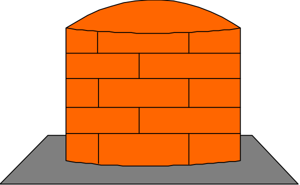The image shows a brick oven with an open door set against a dark background inside what appears to be a kitchen area.