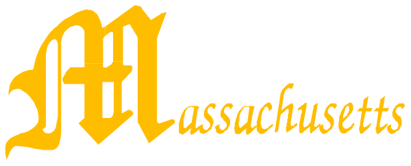 The image shows a logo with text that reads "Massachusetts Churches" above an illustration of two hands clasped together in front of what appears to be a church steeple on top of which is a cross, suggesting religious significance and possibly indicating some form of organization or group related to churches within the state.