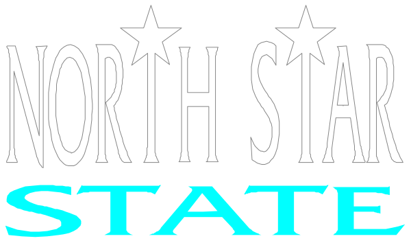 The image shows a logo with text that reads "NORTH STAR MEDIA" at top left corner against blue background; below it is an illustration of two stars in white on black backdrop, and beneath them is another line of text reading "MINISTRY OF THE NATIONAL PARK SERVICE."