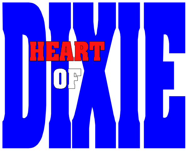 The image shows a graphic with text that reads "HeART OF DIXIE" atop an illustration of what appears to be a stylized heart shape in red against a blue background on top left corner, and below it is another line of text reading "DON'T KILL ME."