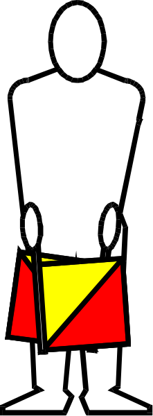The image shows a black and white silhouette of two figures standing side by side with their backs to each other; both have one arm raised as if holding something up high while wearing shorts.