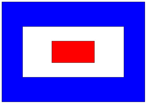 The image shows a blue battery with red text on it that says "BATTERY" at both ends of its long rectangular shape against a gray background.