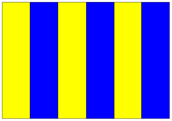 The image shows a blue stripe with yellow dots on it against a gray background.