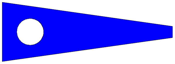 The image shows a blue arrow pointing to an object that resembles a moon with white light emanating from it against a dark background.