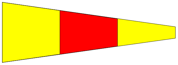 The image shows a red arrow pointing to an abstract yellow shape with black lines on it against a gray background.