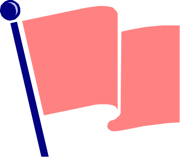 The image shows a pink flag with two poles on either side of it against a black background.