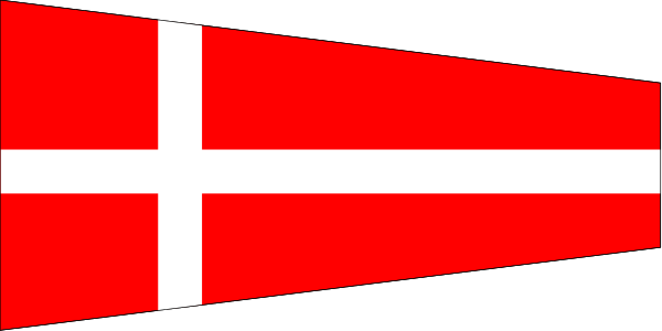 The image shows a red flag with white stripes on it against an indistinct background.