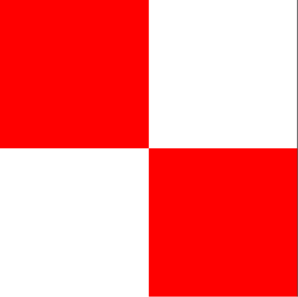 The image shows a red checkered pattern with white crosses on it against a plain background.