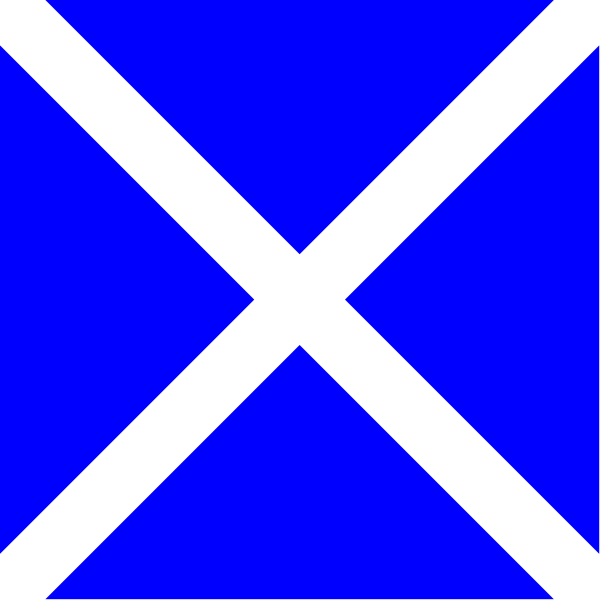 The image shows a blue flag with white crosses on it against an indistinct background.