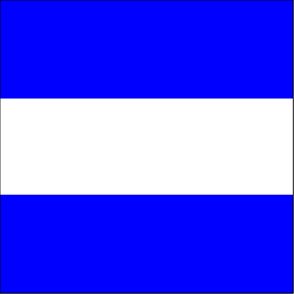 The flag of a country with blue stripes on top and bottom halves is shown against a white background.