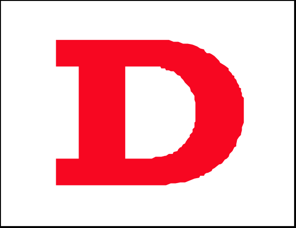 The logo of a company with red lettering on white background inside an oval shape.