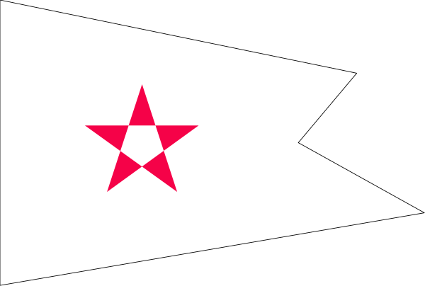 The flag of a country with its symbol prominently displayed on it.