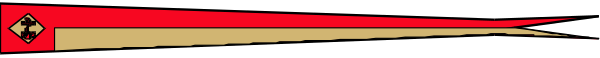 The image shows a red arrow pointing to an object that appears to be a book with pages open on either side of it; there is no text present in this clip-art illustration.