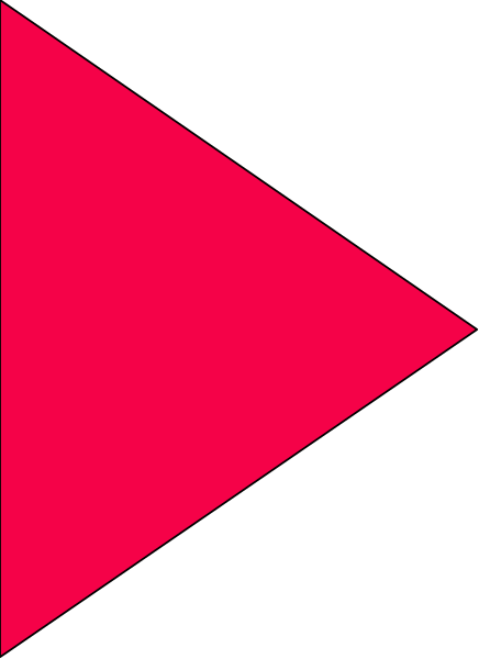 The image shows a red play button on an arrow pointing to it against a gray background with black stripes at either end of the arrow.