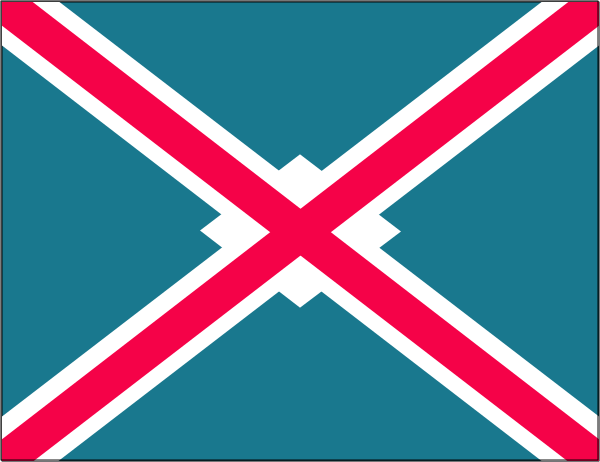The flag of Scotland with a cross symbolizing its historical ties to England.