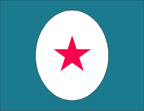 The image shows a stylized graphic of two flags with stars on them against a blue background; there is no text present in this clip-art illustration.