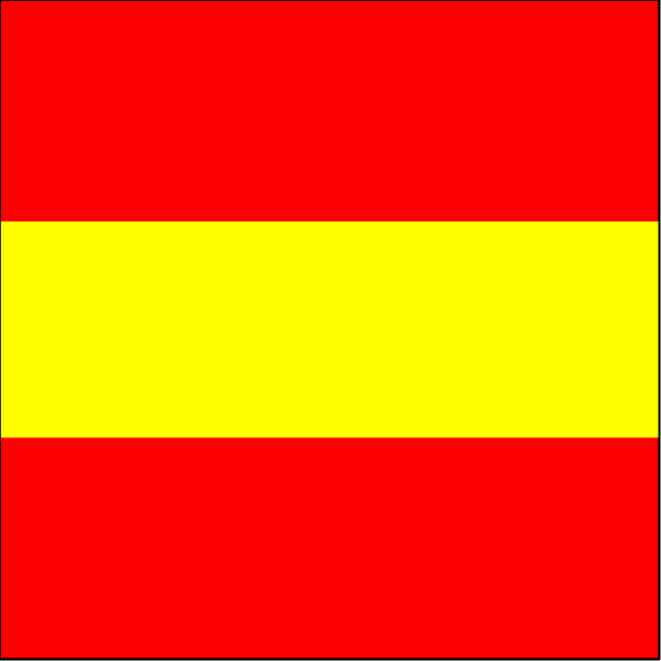 The image shows a red flag with yellow stripes on it.
