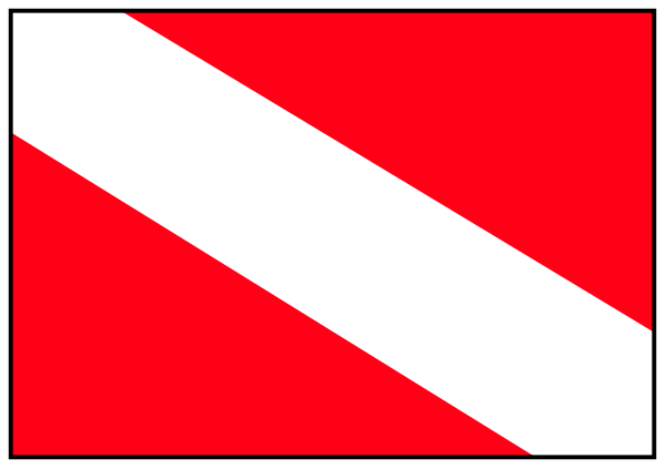 The image shows a pixelated representation of an object that resembles a flag with red stripes on either side and white in between, set against a gray background.