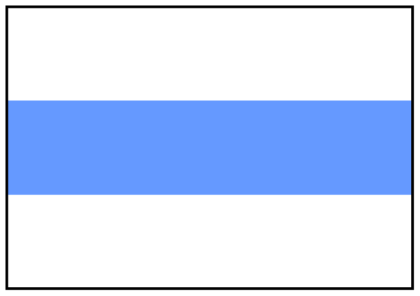 The image shows a simple line drawing of an object that resembles a blue ribbon with white stripes on it against a grey background.