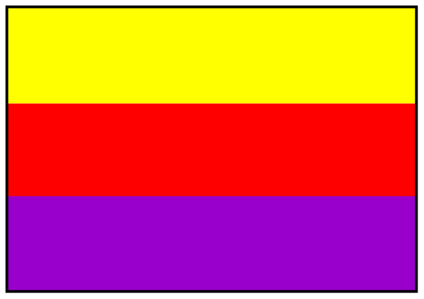 The image shows a purple rectangle with two red rectangles on top of it against a gray background.