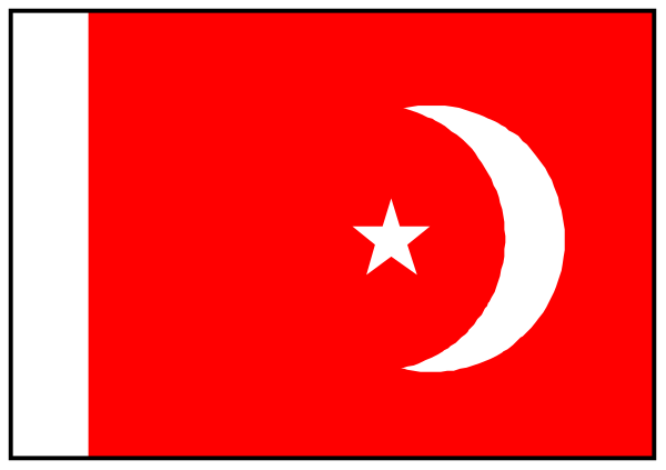 The flag of Singapore with a battery superimposed on it.